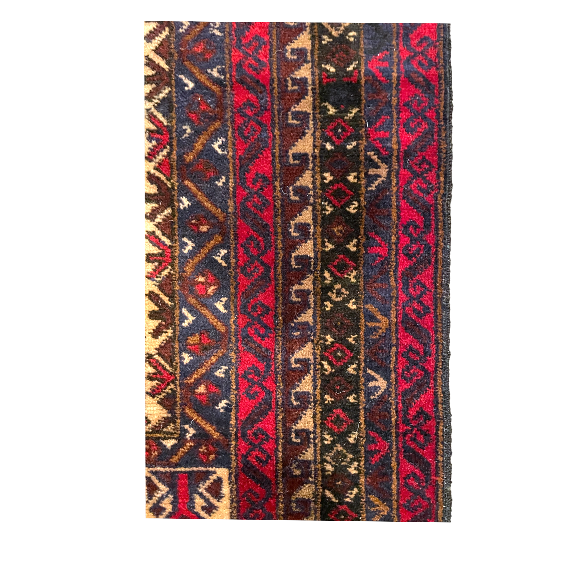 The Yaqin rug is a traditional, one-of-a-kind handwoven Afghan Baluch rug.   