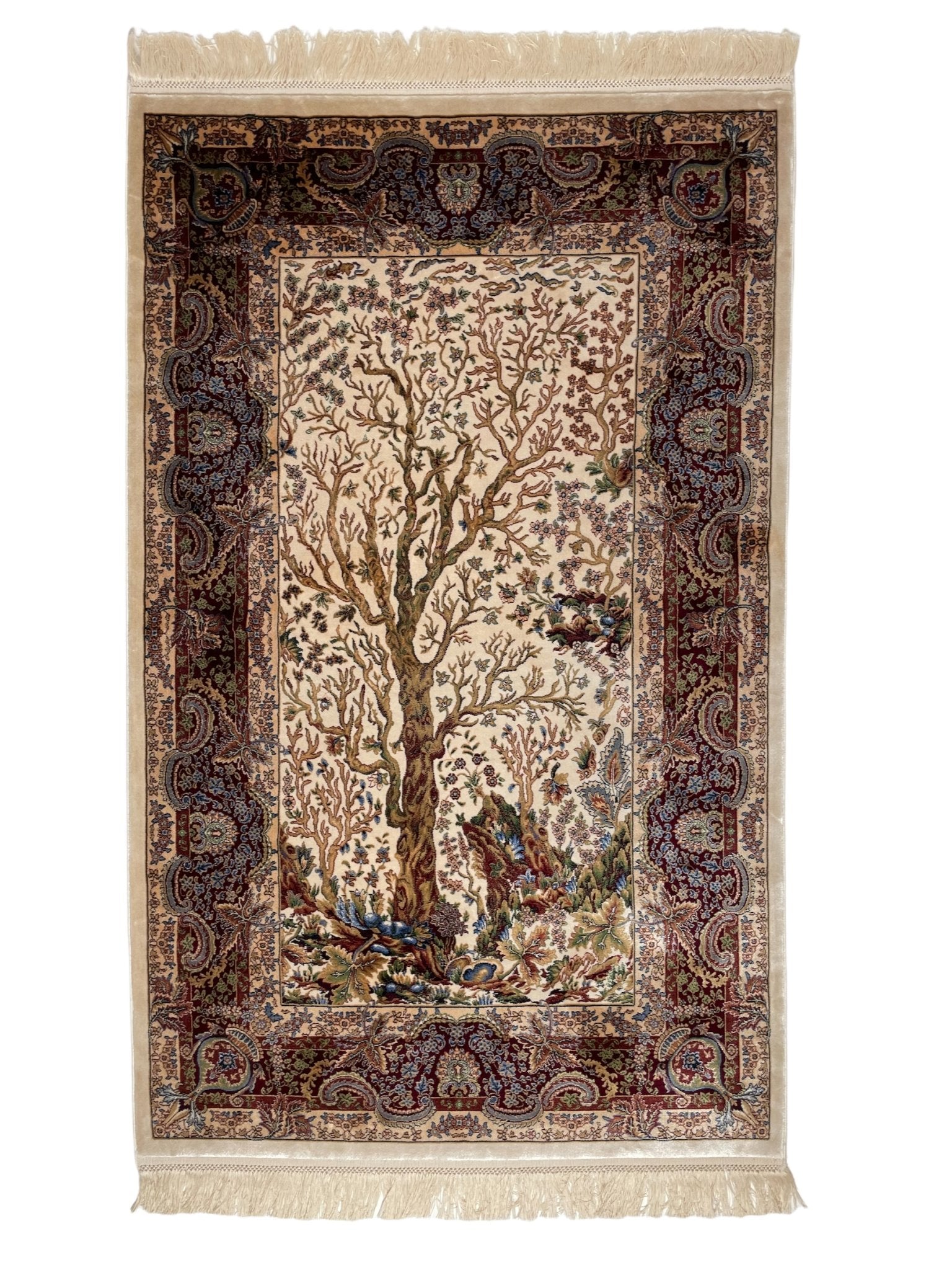 Front of IHYA in Beige Modal Prayer Rug by Asrār Collection