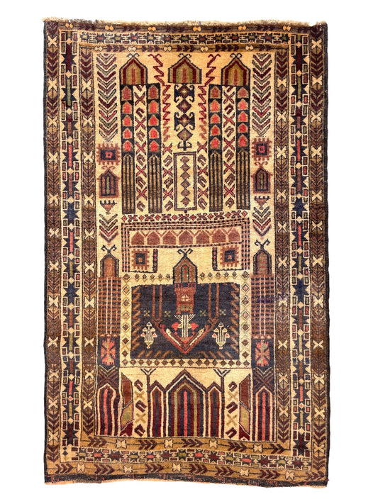 Niyya 100% Wool Handmade Prayer Rug by Asrār Collection 2'9" x 4'5"